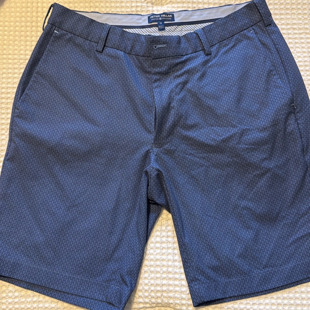 Nave Blue Patterned Performance Shorts - image 1